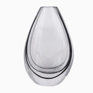 Scandinavian Glass Contour Vase by Vicke Lindstrand for Kosta, 1950s