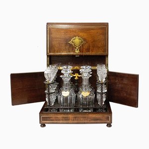 Mobile bar Napoleone III in ottone e mogano, XIX secolo