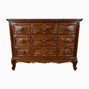 French Walnut Commode with Marble Top