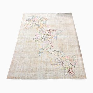 Tapis Oushak Vintage Fait Main en Laine, Turquie