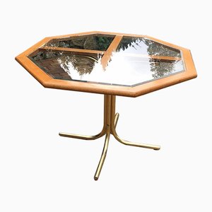 Octagonal Brass & Glass Dining Table