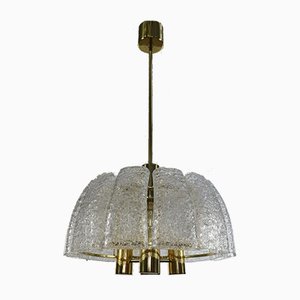 Lampada da soffitto MCM a forma di scodella in vetro di Doria per Doria Leuchten, anni '60