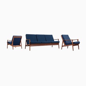 Mid-Century Australian Modern Teak Sofa & Armchairs by Parker Furniture, 1950s, Set of 3