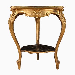 Gilded & Lacquered Coffee Table with Faux Marble