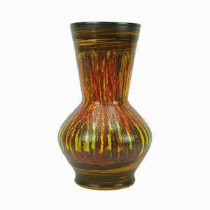 Französische 9090 Vase aus Lava Glasierter Keramik von St. Clement, 1970er