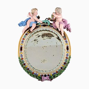 Antiker Porzellan Spiegel von Meissen