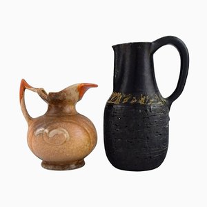 Danish Jugs in Glazed Stoneware, 1960s, Set of 2