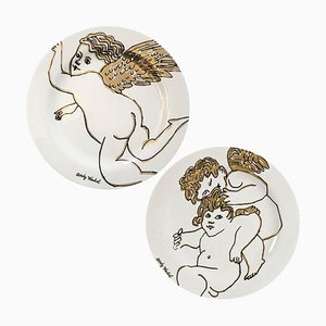 Golden Angels Plates by Andy Warhol for Rosenthal, Set of 2