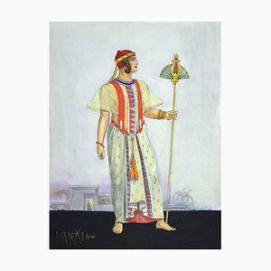 Unknown, Hurki Costume for an Opera, Pencil and Watercolor, 1930s