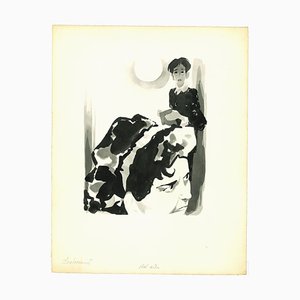 Adolf Reinhold Hallman, Lautréamont, China Tintenzeichnung, Mitte 20. Jahrhundert