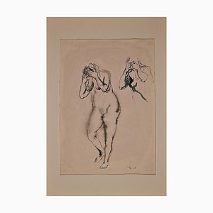 Renato Guttuso, Desnudo Desesperado, Tinta China, 1942