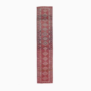 Red Vintage Turkish Hand-Knotted Wool Carpet