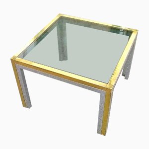 Italian Square Brass Low Table, 1960s