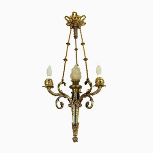 Antike französische Deckenlampe aus Bronze