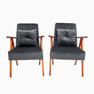 Fauteuil et Repose-Pieds par H. Lis, Pologne, 1960s, Set de 2