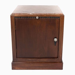 Amsterdam School Nightstand with Marble Top, 1930s