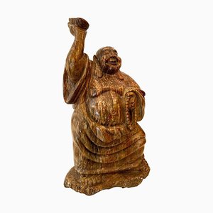 Antike chinesische Buddha Skulptur aus Marmor, 1900er