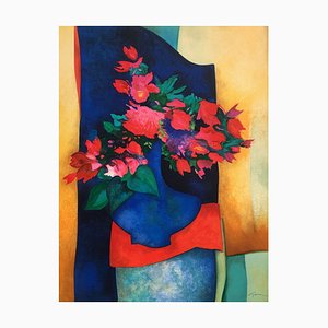 Pantalla azul y rosas de Claude Gaveau