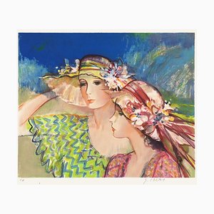 Girls in Flowered Hat by Sachiko Imai