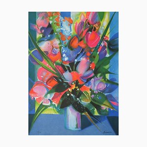 Blauer Bouquet von Camille Hilaire