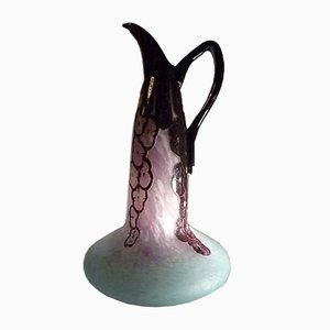 Französische Art Deco Vase aus Glas Jade Serie von Charles Schneider für Le Verre Francais