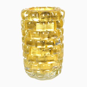 Blattgold 24kt Glas Vase the Wall von Made Murano Glass, 2021