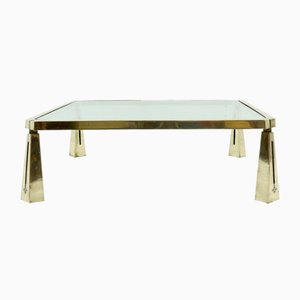 Large Brass Coffee Table by Peter Ghyczy, 1980s