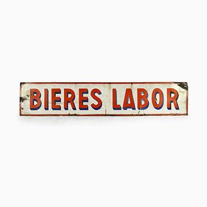 Vintage Enamel Sign Advertising Bières Labor