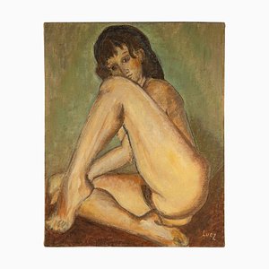 Mujer desnuda, siglo 20, óleo sobre lienzo
