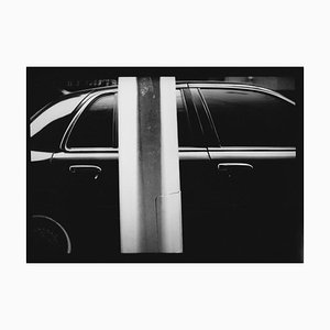 Untitled #13, Car and Pole From New York, Black and White, Street Photography, 2017