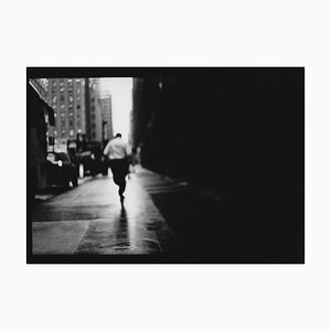 Untitled #17 (Man Running) from New York, Black and White Photograph, Portrait, 2017