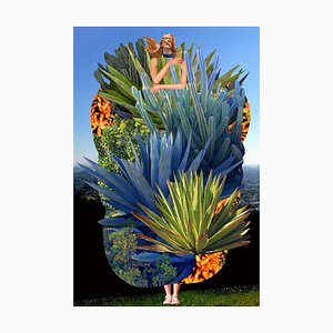 Piatto nr. 346, astratto, collage, palme