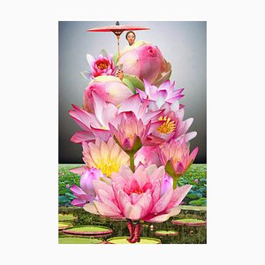 Assiette No. 239, Abstrait, Collage, Lys, Fleurs