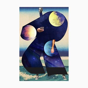 Teller Nr. 113, Abstrakt, Collage, Space, Planeten