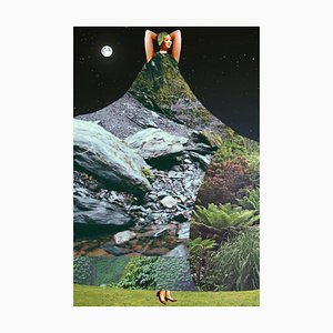 Lámina no 74, Abstracto, Collage, árboles, Noche