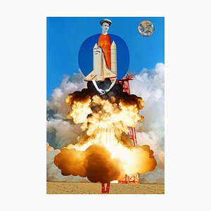 Planche n° 206, Abstrait, Collage, Femmes dans l'Histoire, Lancement de fusée