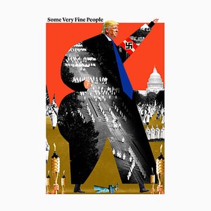 Piatto 249, astratto, collage, Donald Trump