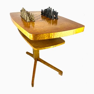 Mid-Century Modern Wood Chess Table, 1960s