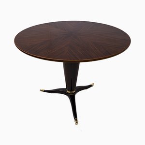 Round Mahogany and Walnut Table by Paolo Buffa for La Permanente Furniture, Italy, 1950s