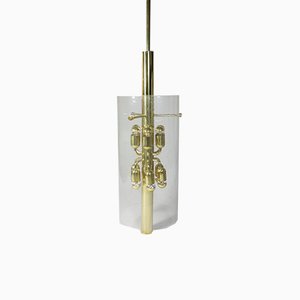 Large Brass and Glass Hanging Lamp from Limburg