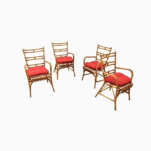 Italienische Mid-Century Stühle, 4er Set