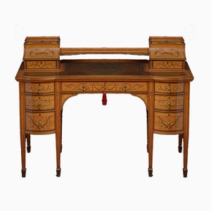 Late Victorian Carlton House Satinwood Desk