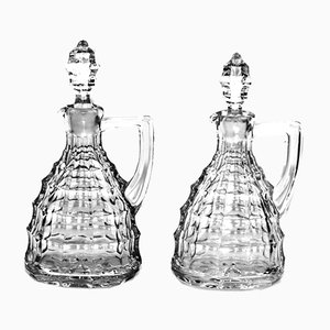 Glass Flacons by Eduard Wimmer-Wisgrill for Lobmeyr, 1930s, Set of 2