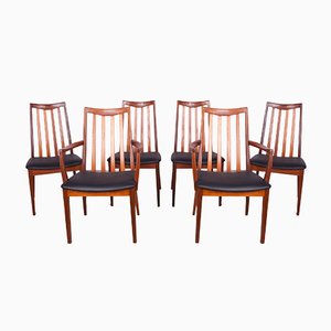 Chaises de Salon en Teck et Cuir par Leslie Dandy pour G-Plan, 1960s, Set de 6