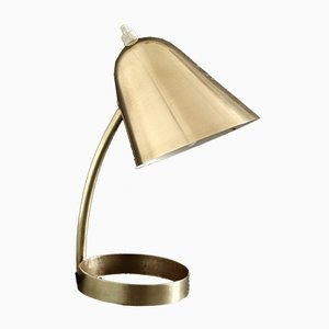 Lampada da tavolo regolabile in ottone di Jacques Biny per Luminalité, anni '50
