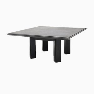 Square Coffee Table with Black Slate Top, 1980s