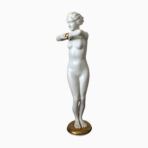 Large Porcelain Figure of Lady with Ball by Luitpold Adam