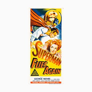 Affiche de Film Originale de Superman Flies Again, Australie, 1954