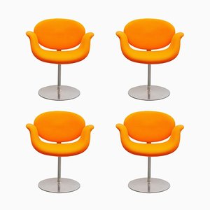 Orange Tulip Swivel Chairs by Pierre Paulin for Artifort, 1980s, Set of 4