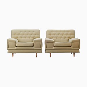 Club chair color crema di Paul McObb, anni '50, set di 2